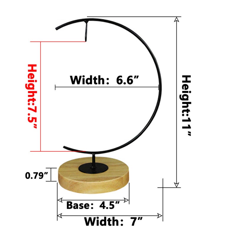 YY YEARCHY Ornament Display Metal Terrarium Air Plant Stand Flower Pot Holder Iron Pothook Stand for Hanging Glass Globe Ball (G round wood) - Image 3